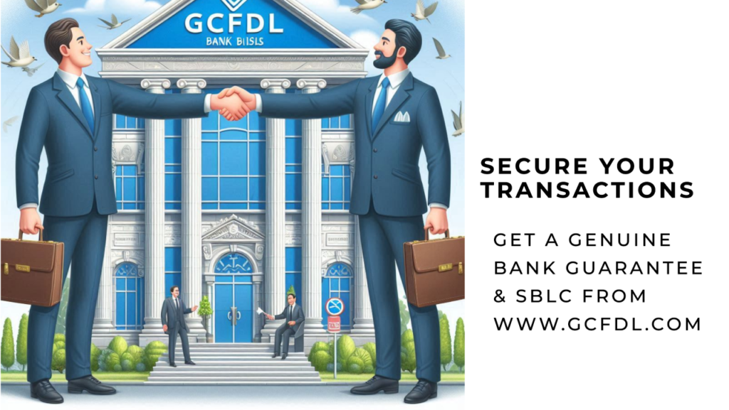 Visual representation of a bank guarantee ensuring contractual obligations between buyer and seller. General Credit Finance and Development Limited (GCFDL) is a leading provider of SBLCs/BGs from prime banks in Hong Kong. 