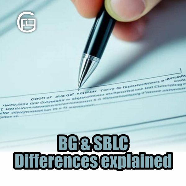 A hand holding a pen, signing a financial document, representing the explanation of differences between BG (Bank Guarantee) and SBLC (Standby Letter of Credit).